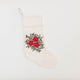 Natural Poinsettia Bundle Linen Stocking