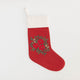 Red Poinsettia Bundle Linen Stocking