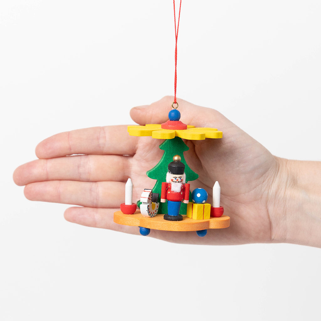 Pyramid Nutcracker German Wooden Ornament
