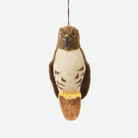 Celebrate the beauty of North American wildlife with this handmade red-tailed hawk ornament, a nature-inspired decoration perfect for bird lovers and rustic holiday decor.