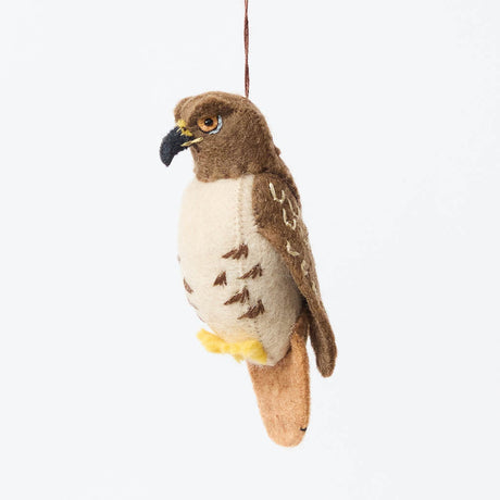 Celebrate the beauty of North American wildlife with this handmade red-tailed hawk ornament, a nature-inspired decoration perfect for bird lovers and rustic holiday decor.