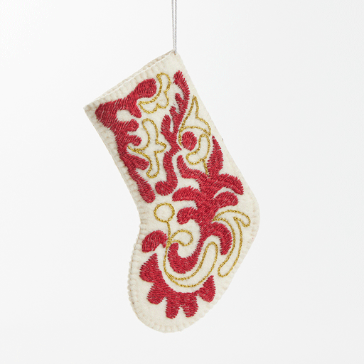 Mini Red & Gold Stocking Ornament