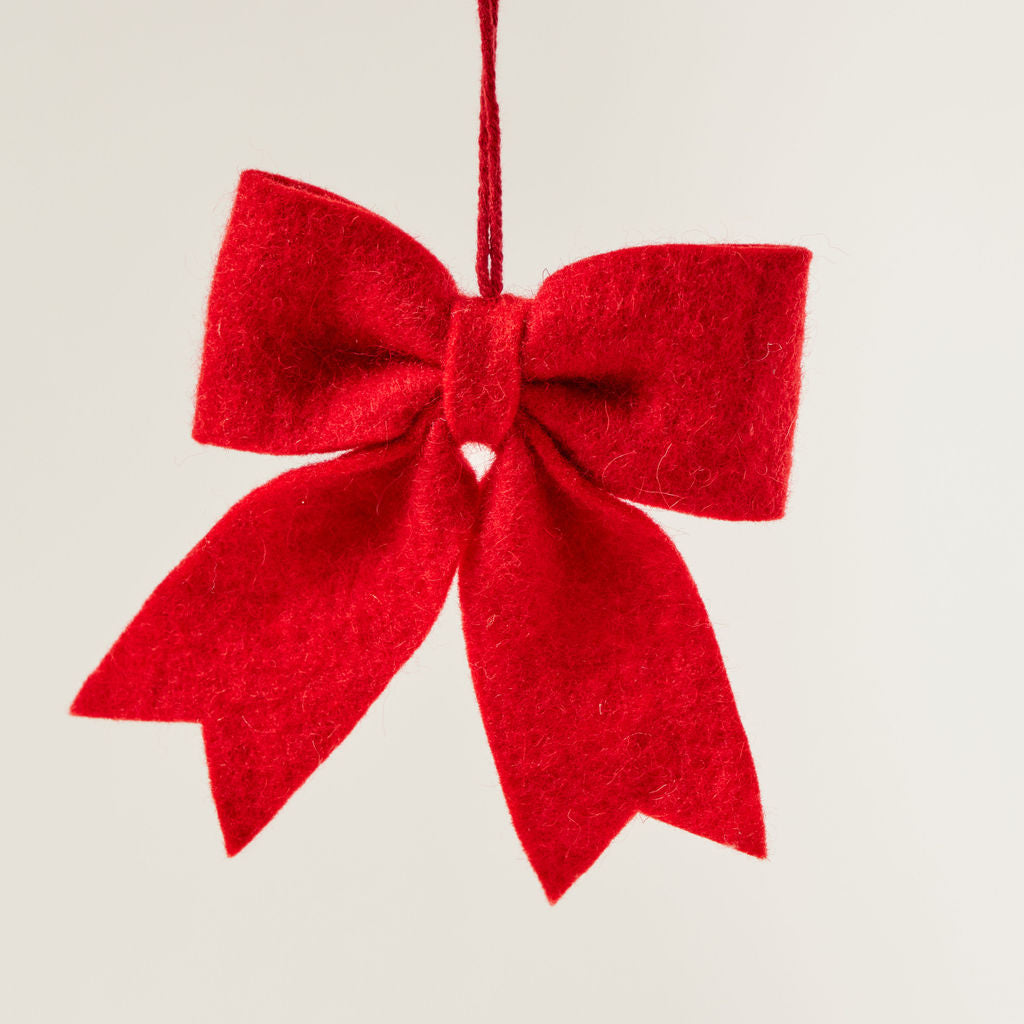 Red Bow Ornaments Set of 4