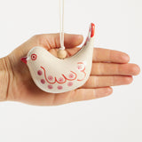 Pink Painted Bird Ceramic Ornament