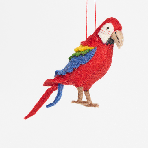 Red Voice of the Forest Parrot Ornament