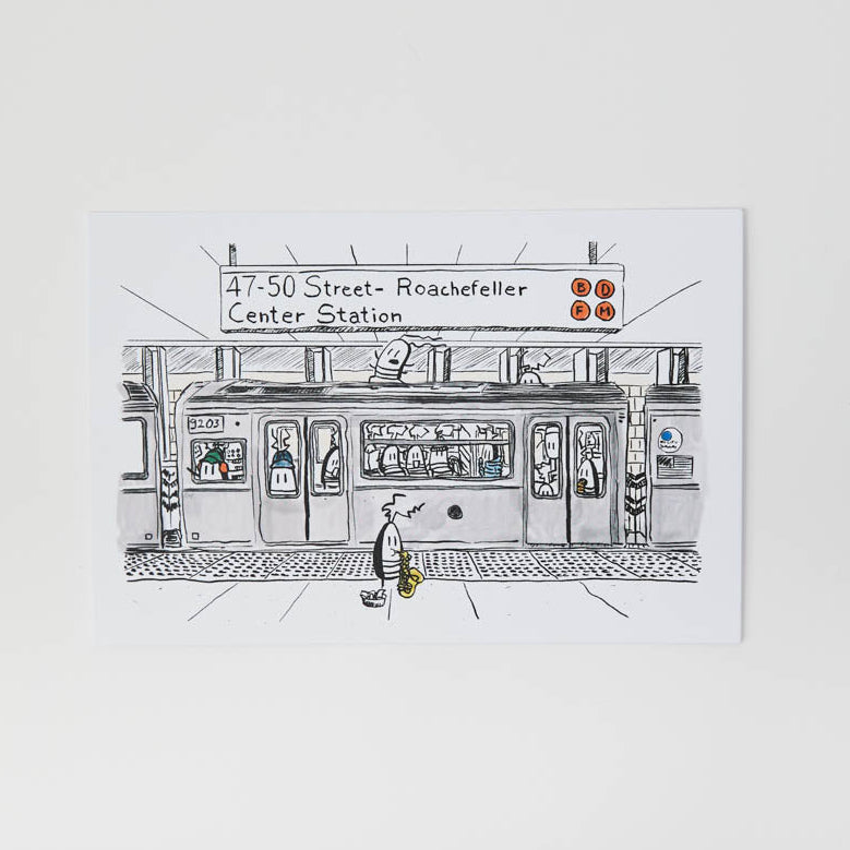 A postcard of Roaches in the Subway. A fun New York City souvenir for subway riders, proud New Yorkers, urban adventurers, and anyone who knows that a little city mischief makes life more interesting.