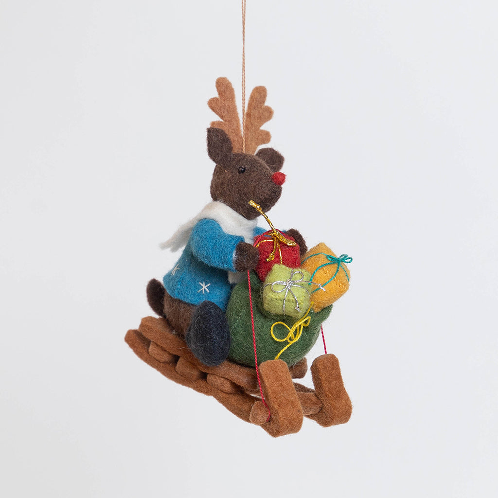 Collector's Edition Rudolph on Sled Ornament