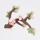 Sakura cherry blossom branch ornament made from felted wool, perfect for spring décor, meditation spaces, or gifting. Fair trade and handmade. GIF