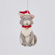 Handmade felt Santa Cat ornament from Craftspring rotating to show front, side, and back views—featuring a gray cat wearing a red Santa hat with detailed stitching, showcasing cozy Christmas warmth and heirloom-quality craftsmanship, ethically crafted by artisans using sustainable wool.