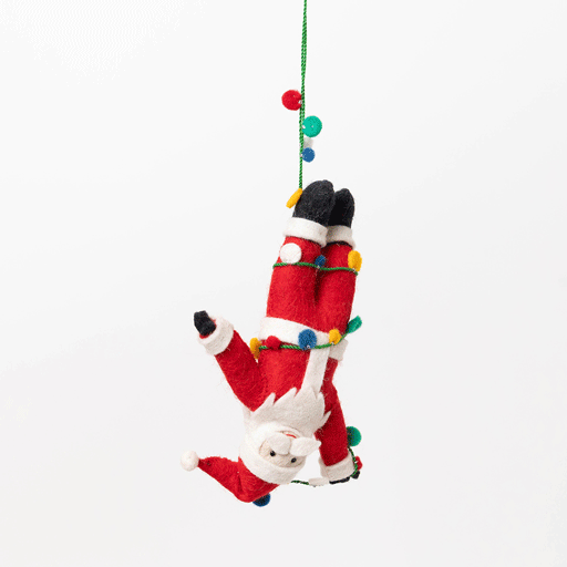 Santa in Christmas Lights Ornament