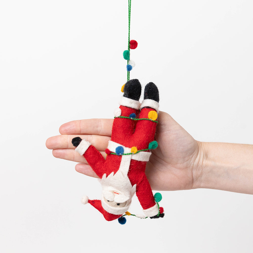 Santa in Christmas Lights Ornament