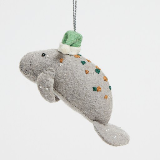 Santa Manatee Ornament