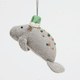 Santa Manatee Ornament - Green Hat