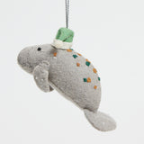 Santa Manatee Ornament