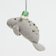Santa Manatee Ornament - Green Hat