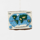 A double-sided handmade felt school blackboard ornament featuring a world map on one side and classic math formulas on the other. An ode to old-school learning and the teachers that inspired us.