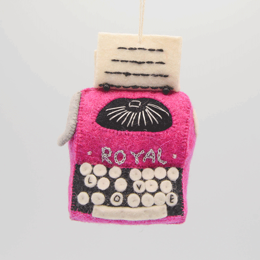 Secret Love Pink Typewriter Ornament