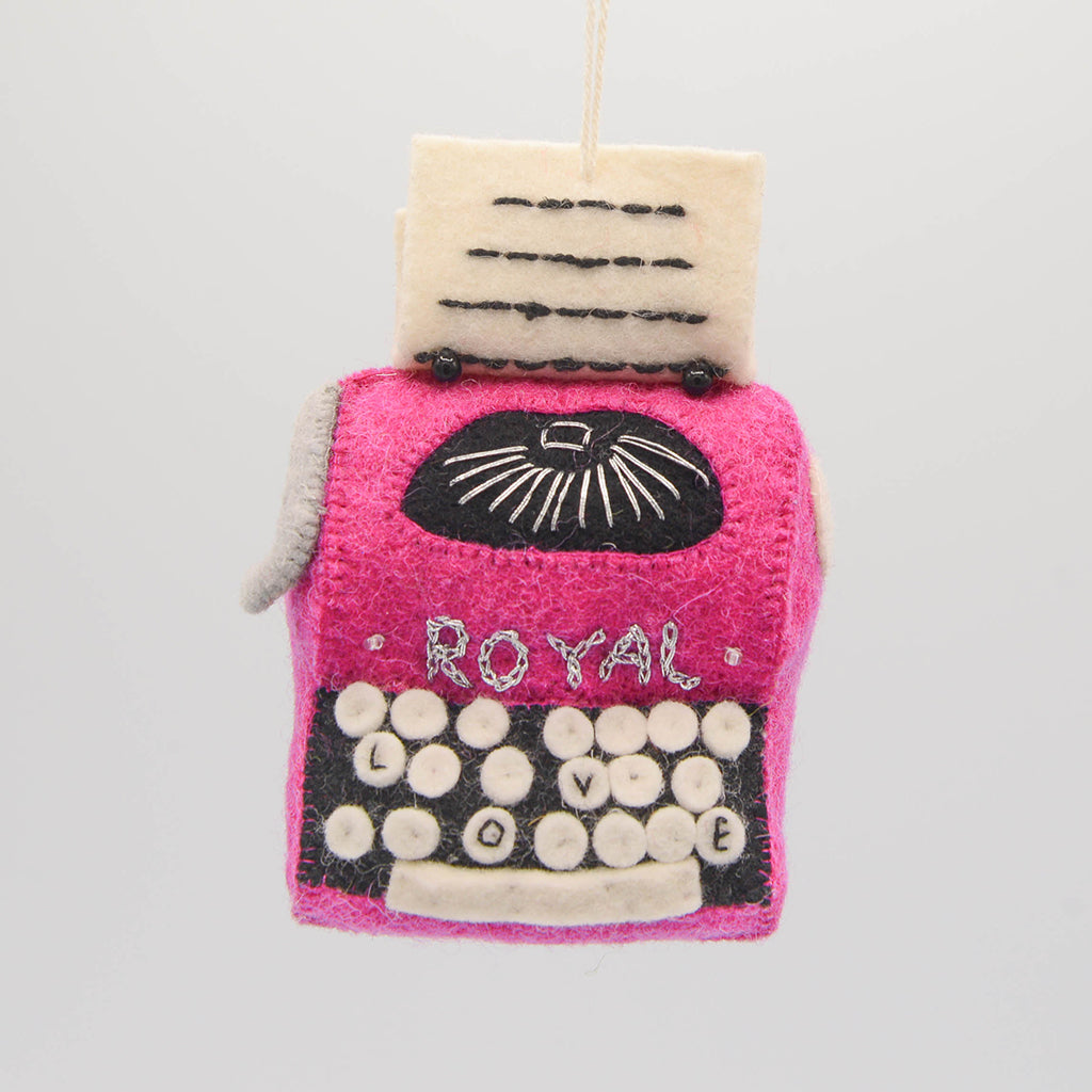 Secret Love Pink Typewriter Ornament