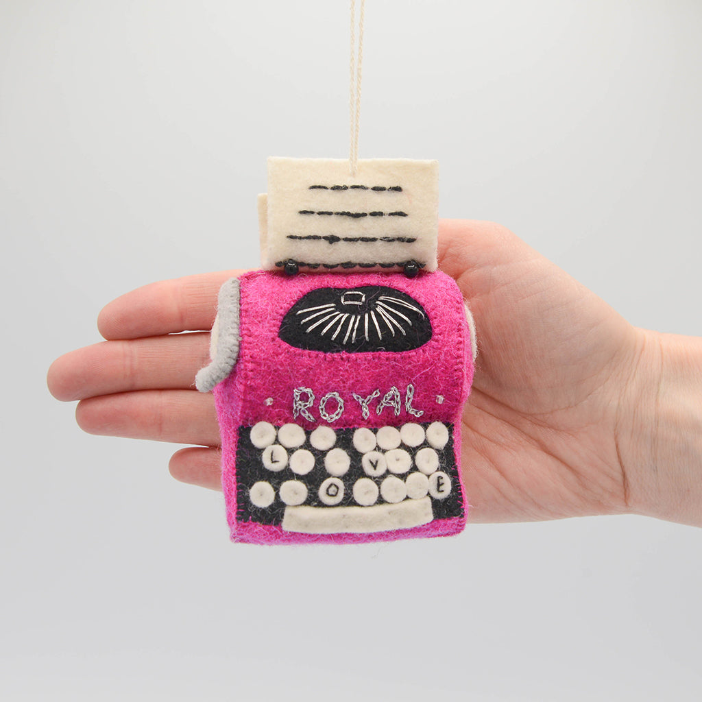 Secret Love Pink Typewriter Ornament