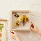 Ready-to-hang bee shadow box with felt ornaments, handcrafted and gift-ready