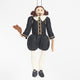 Hand-felted wool ornament of William Shakespeare, featuring the playwright in a classic doublet and hose with a feathered cap and a felt manuscript in hand. Crafted from natural merino-blend wool, the ornament captures his expressive posture and literary charm. Includes a string for hanging and measures approximately 7.5 inches tall.