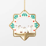 Sheep Nativity Wood Ornament