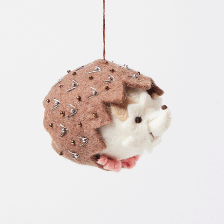 Shimmer Beaded Hedgehog Ornament