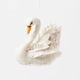 Beaded White Swan Ornament