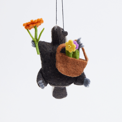 Skunk with Flowers Ornament