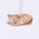 Handmade needle-felted Sleepy Orange Cat Ornament from Craftspring rotating to show front, side, and back views—highlighting stripes, whiskers, and a cute face, ethically crafted by artisans using sustainable wool.