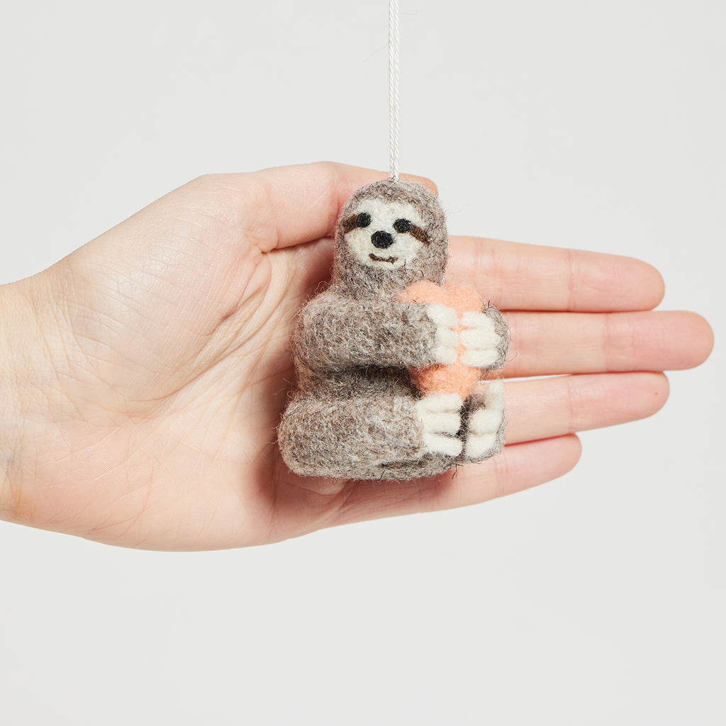 Slow Heart Sloth Ornament
