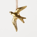 Small Swallow Ornament - Antique Brass