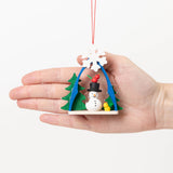 Snowman Arch German Wooden Ornament