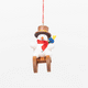 Snowman Sled German Wooden Ornament