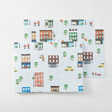 Snowy City Day Wrapping Paper Sheets - Set of 3