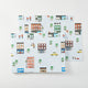 Snowy City Day Wrapping Paper Sheets - Set of 3