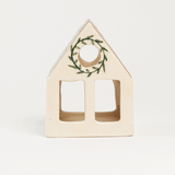 Winter Wreath House Ceramic Tealight Holder