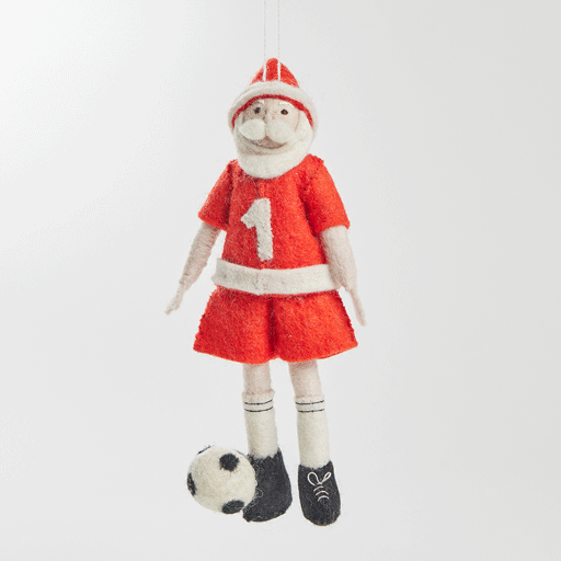 Soccer Santa Ornament