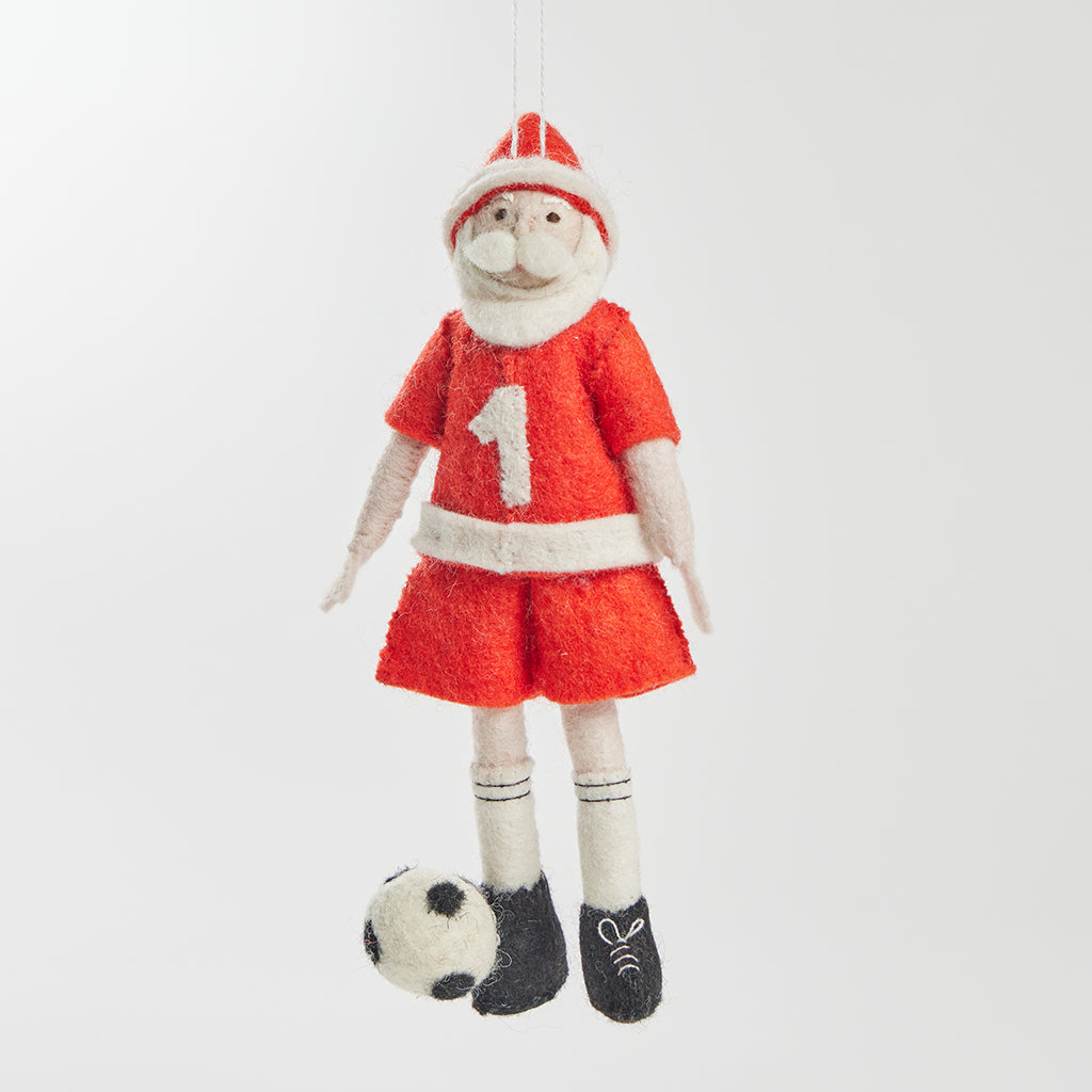 Soccer Santa Ornament