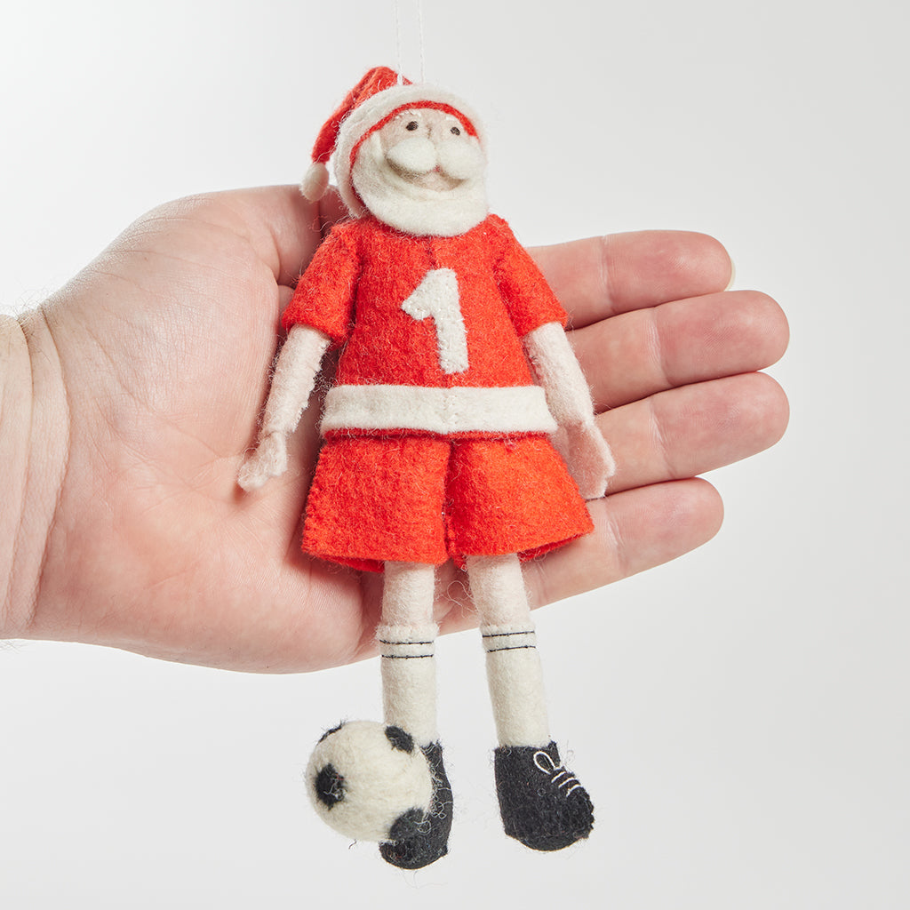 Soccer Santa Ornament