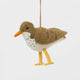 Bring a touch of the shoreline to your holiday décor with our delightful Spotted Sandpiper Ornament. Carefully handcrafted from eco-friendly wool felt, this charming bird captures the distinctive features of the beloved sandpiper, from its warm brown plumage and bright orange beak to its delicate spotted breast.