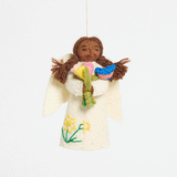 Spring Angel with Bluebird - Brown with Brown Hair