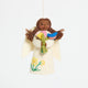 Spring Angel with Bluebird - Deep Brown with Brown Hair
