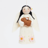 Spring Angel with Bunny - Black Hair