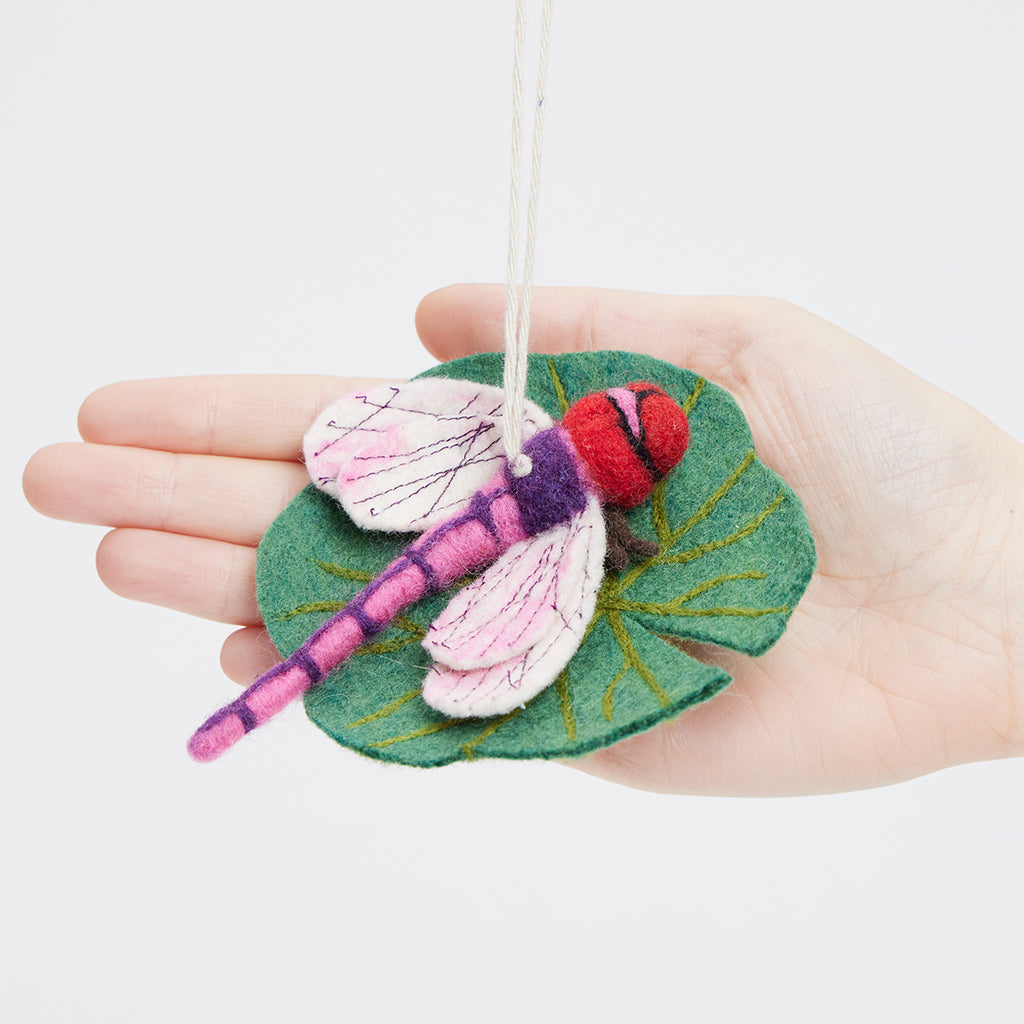 Spring Days Dragonfly on Leaf Ornament