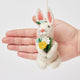 Spring Flowers White Bunny Ornament