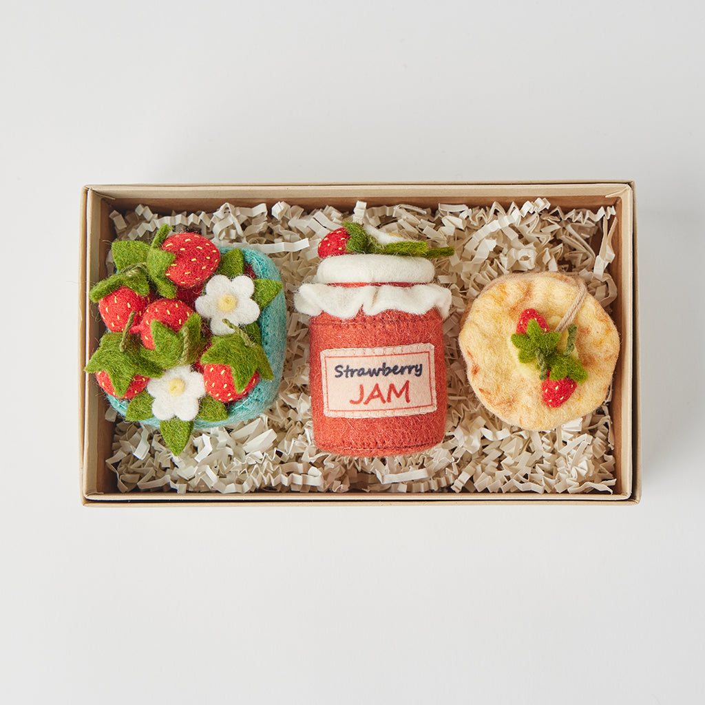 Strawberry Breakfast Gift Set – Handmade Fruit Ornament Collection