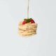 Strawberry pancake ornament in felt for spring or holiday kitchen decor