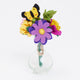 Artisan-made felt floral arrangement with handblown vase, sustainable summer home decor.