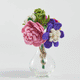 Eco-friendly felt flower bouquet set in mini glass vases, perfect for gifting